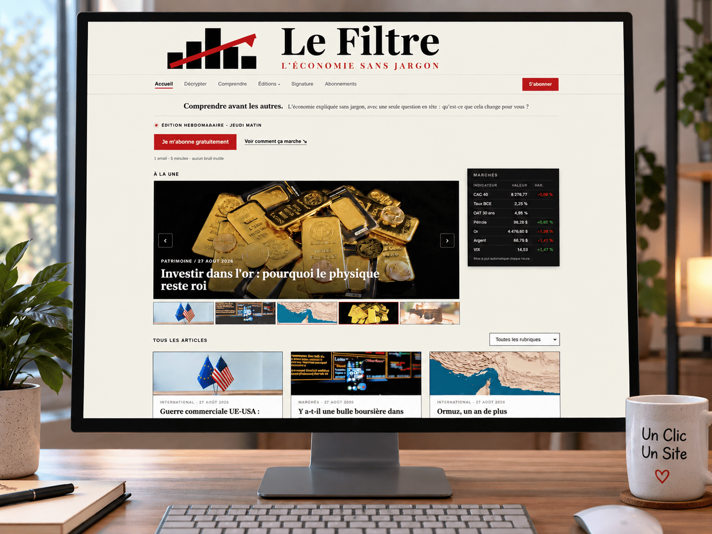 Aperçu du Filtre présenté sur écran d’ordinateur