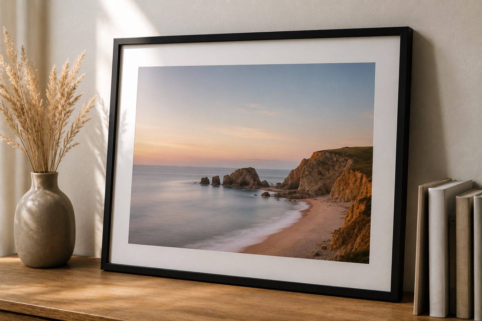 Tirage encadré d'une photo de paysage